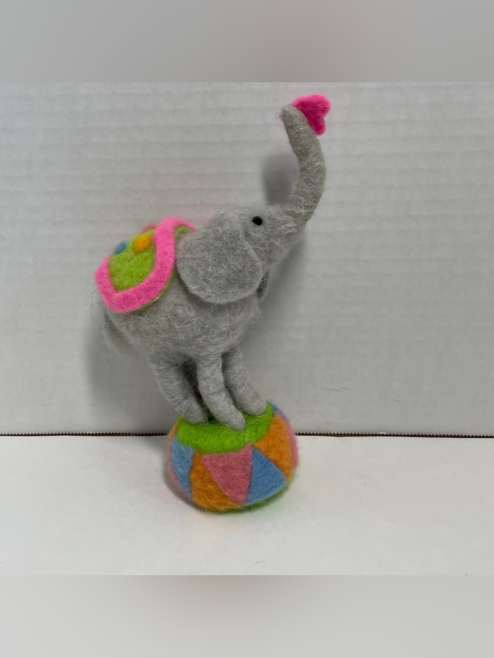 Primitives By Kathy Felt Ornament Festive Circus, Elephant Balancing On Ball